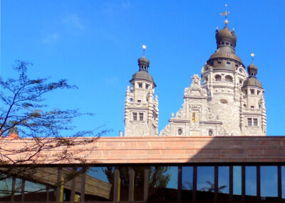 Innenhof Blick zum neuen Rathaus